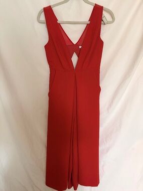 BCBG red wide leg jumpsuit